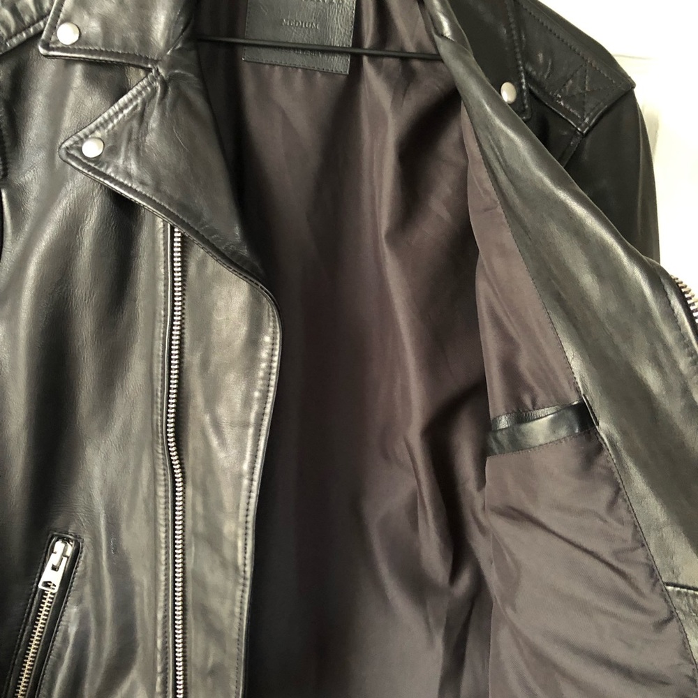 Allsaints mens Rigg leather biker jacket - Picture 7 of 15